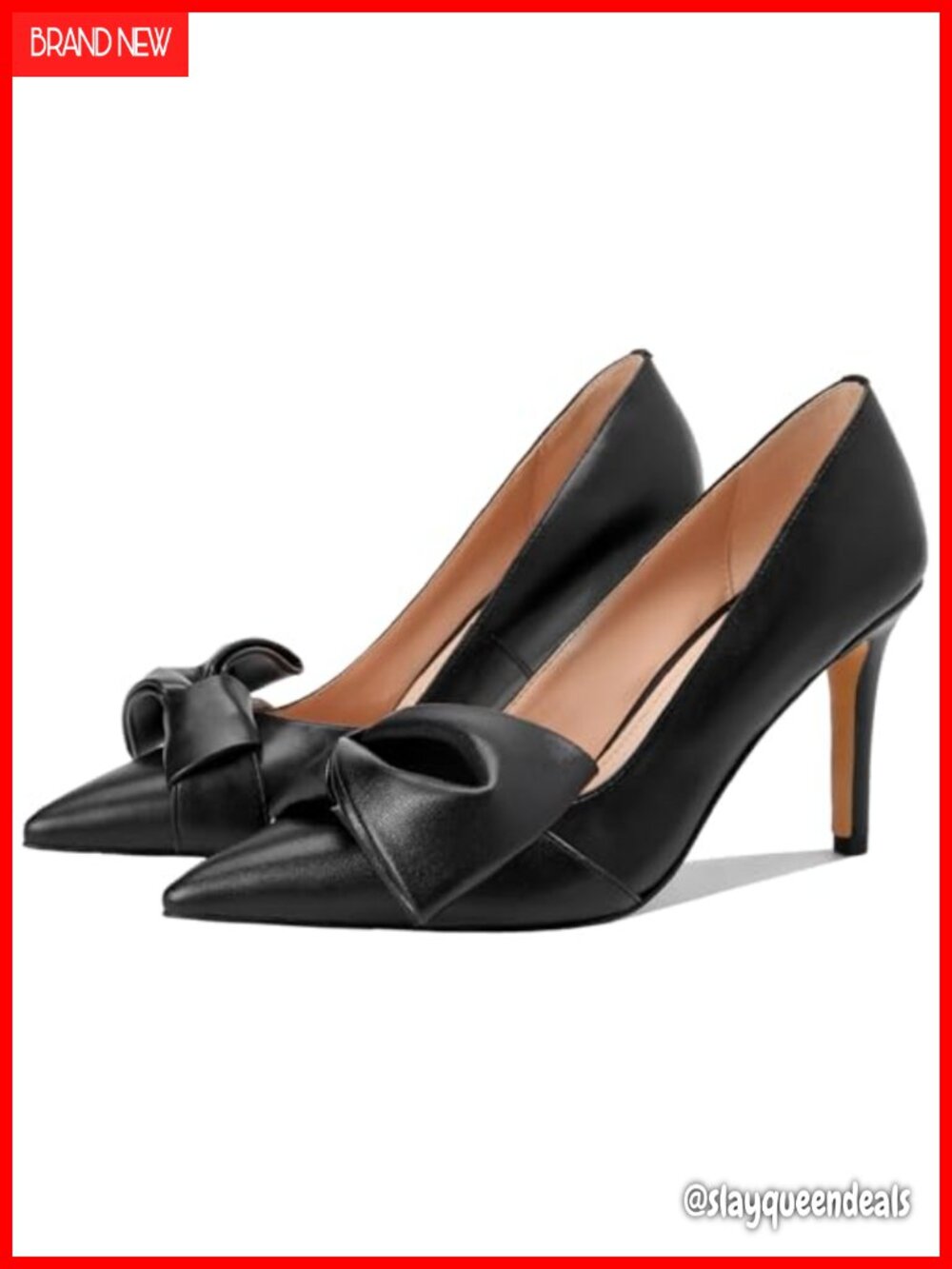 Essentials Women's Pointed Toe Stiletto Pump with Bow